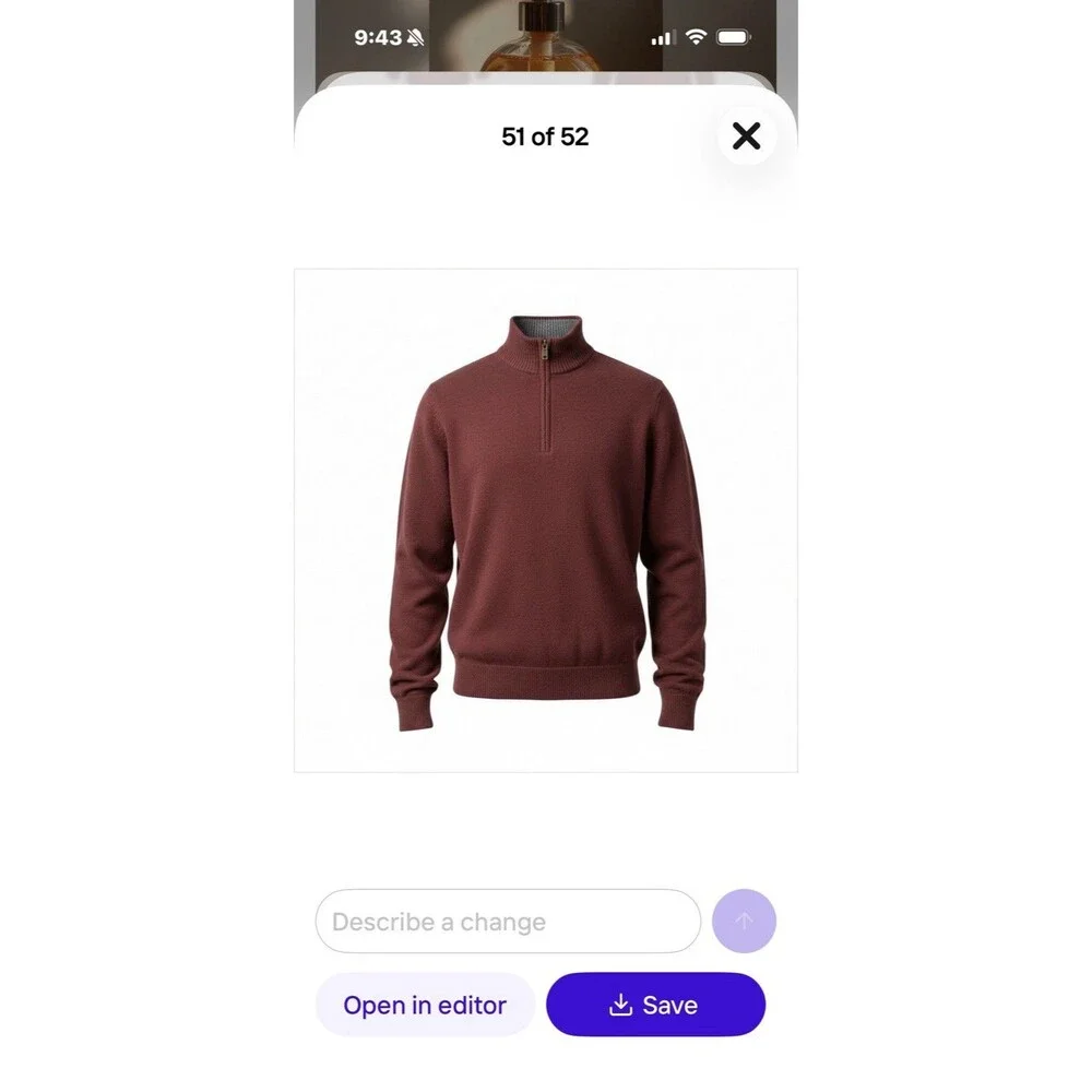 Eddie Bauer Men’s XLT 1/4 Zip Sweater Maroon Cotton Cashmere Pullover - Picture 5 of 6